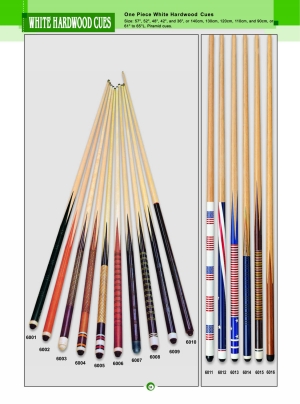 WHITE HARDWOOD CUES