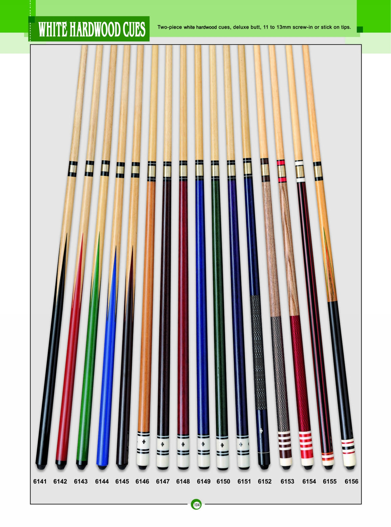 WHITE HARDWOOD CUES